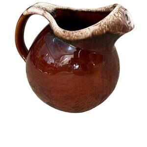 vintage Hull pottery USA, brown drip glaze pitcher